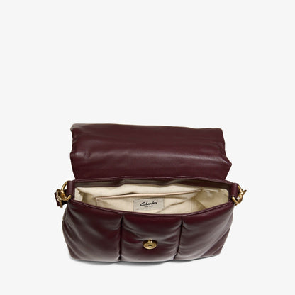 Clarks Puffy Crossbody Burgundy Leather