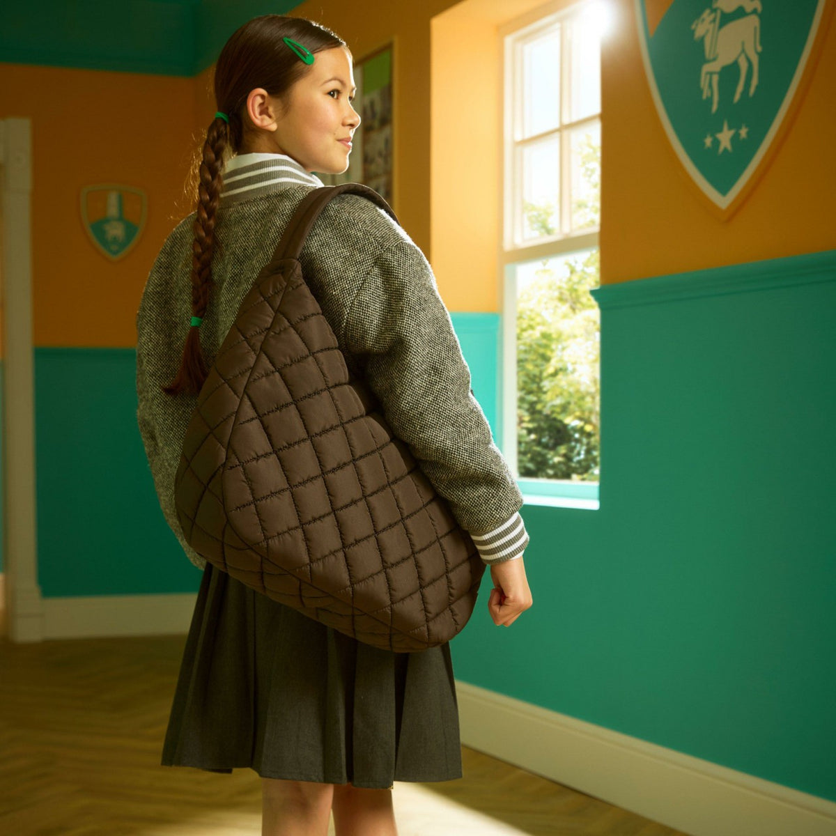 Clarks Quilted Tote Dark Brown