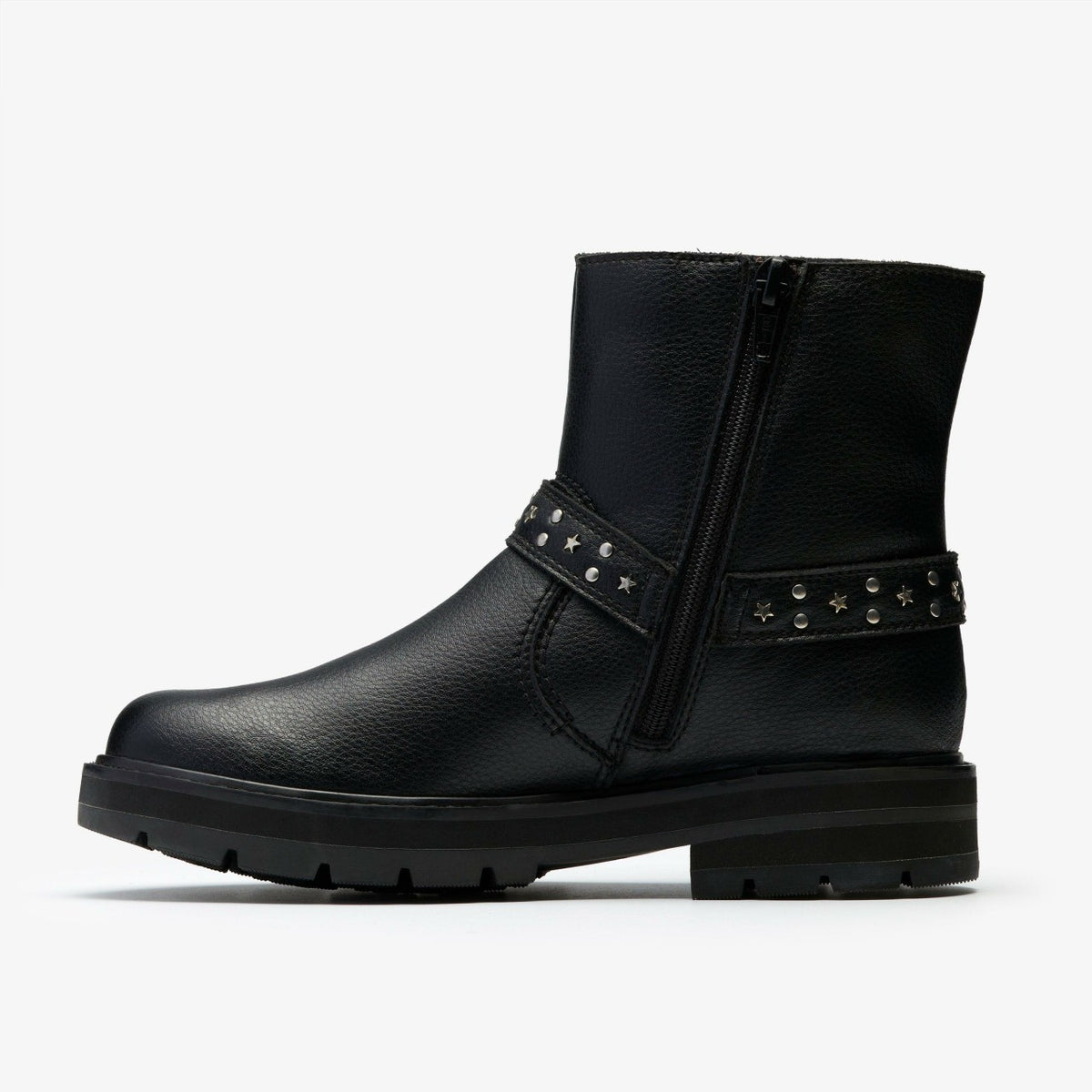 Clarks Prague Shine Kid Black Leather