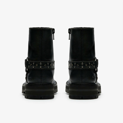 Clarks Prague Shine Kid Black Leather