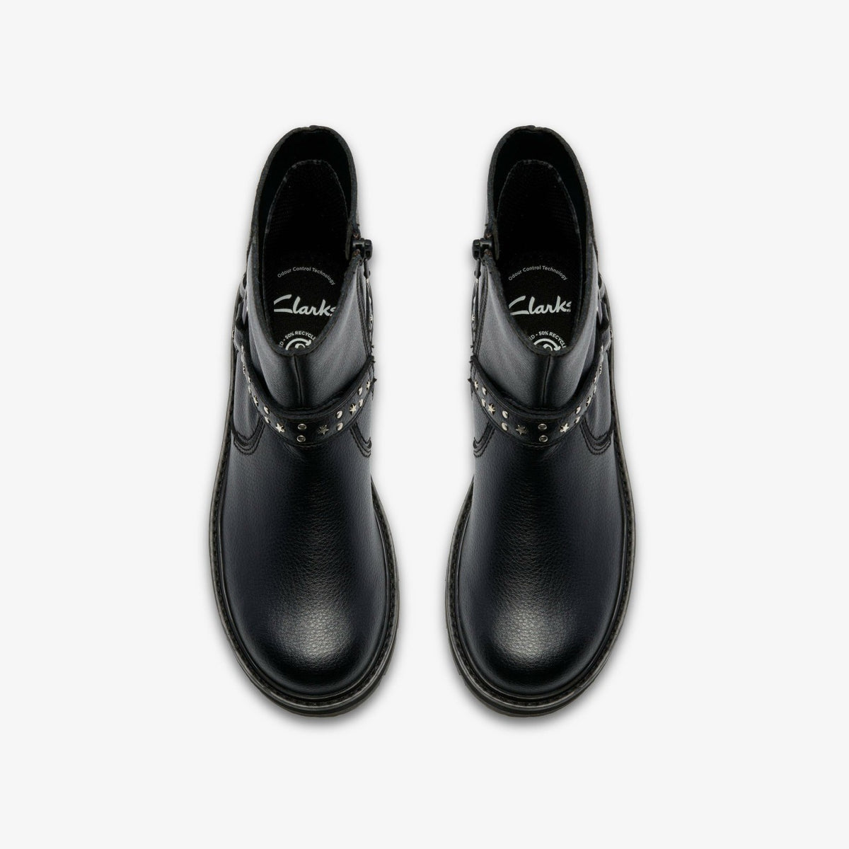 Clarks Prague Shine Kid Black Leather