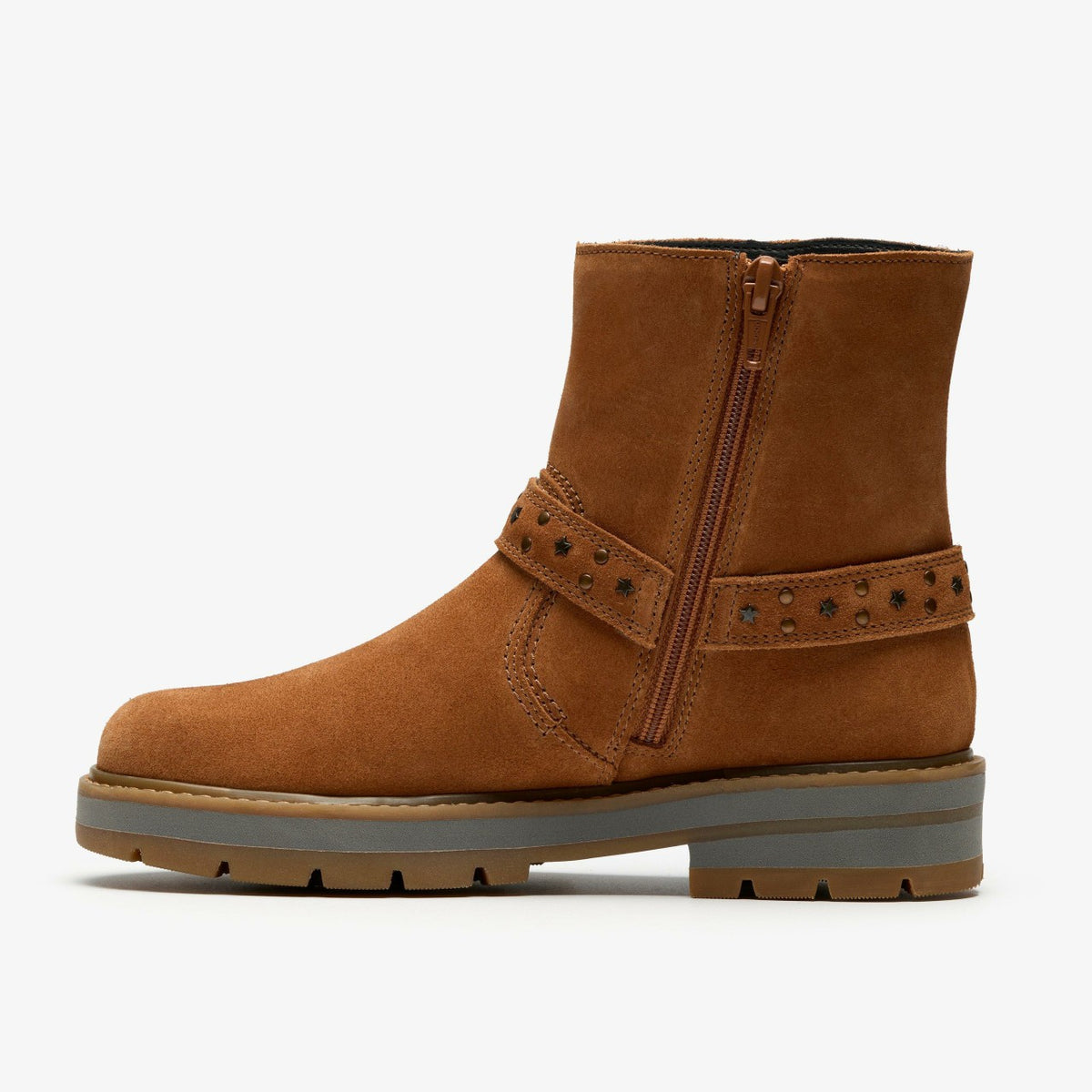 Clarks Prague Shine Kid Tan Suede