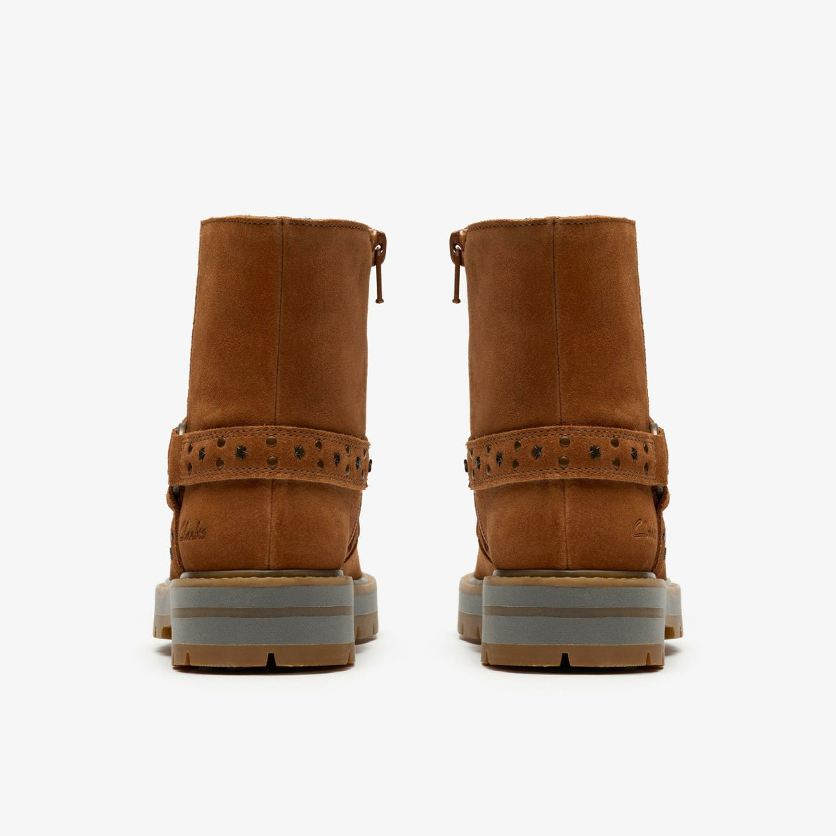 Clarks Prague Shine Kid Tan Suede