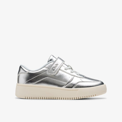 Clarks Barley Step Kid Silver Metallic