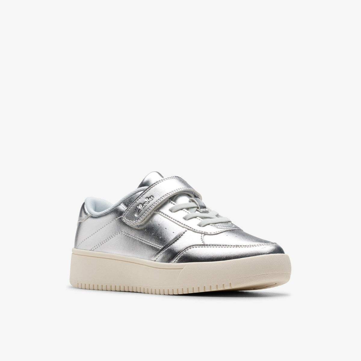 Clarks Barley Step Kid Silver Metallic