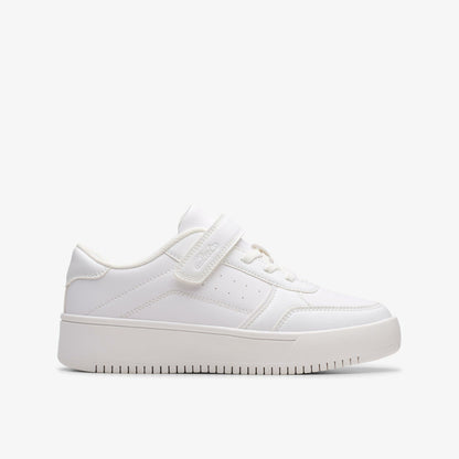 Clarks Barley Step Kid White/White