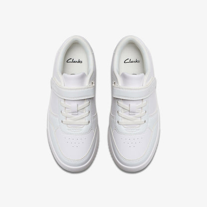 Clarks Barley Step Kid White/White