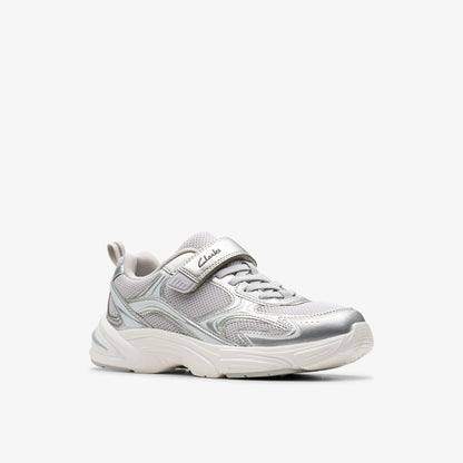 Clarks Crafton Move Kid Silver Metallic