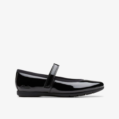 Clarks Dance Wish Kid Black Patent
