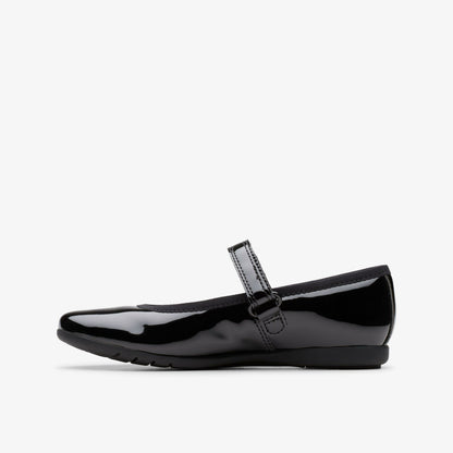 Clarks Dance Wish Kid Black Patent