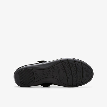 Clarks Dance Wish Kid Black Patent