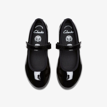 Clarks Dance Wish Kid Black Patent