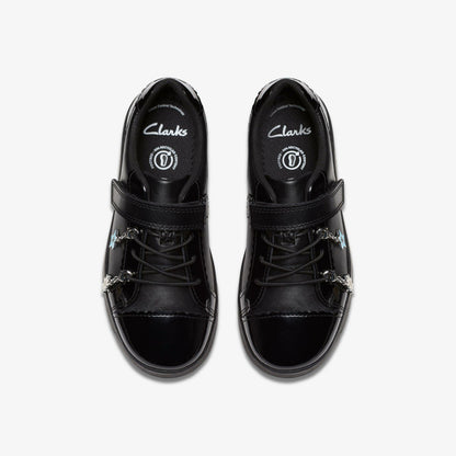 Clarks Disco Charm Kid Black Leather