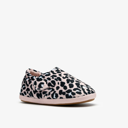 Clarks Fluffy Snug Kid Blush Pink Print
