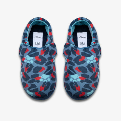 Clarks Fluffy Snug Kid Blue Camo Combination