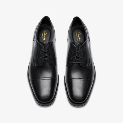 Clarks Paulton Cap Black Leather