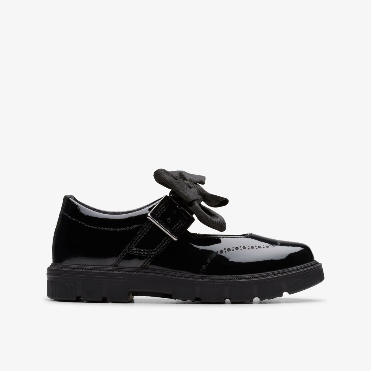 Clarks Lorcam Jane Kid Black Patent