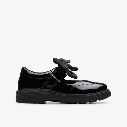 Clarks Lorcam Jane Kid Black Patent