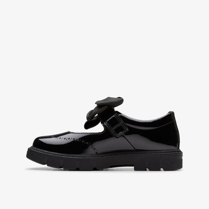 Clarks Lorcam Jane Kid Black Patent