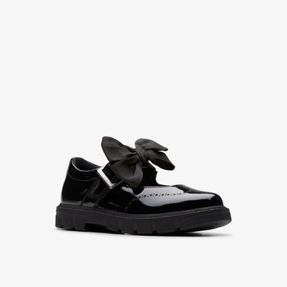 Clarks Lorcam Jane Kid Black Patent