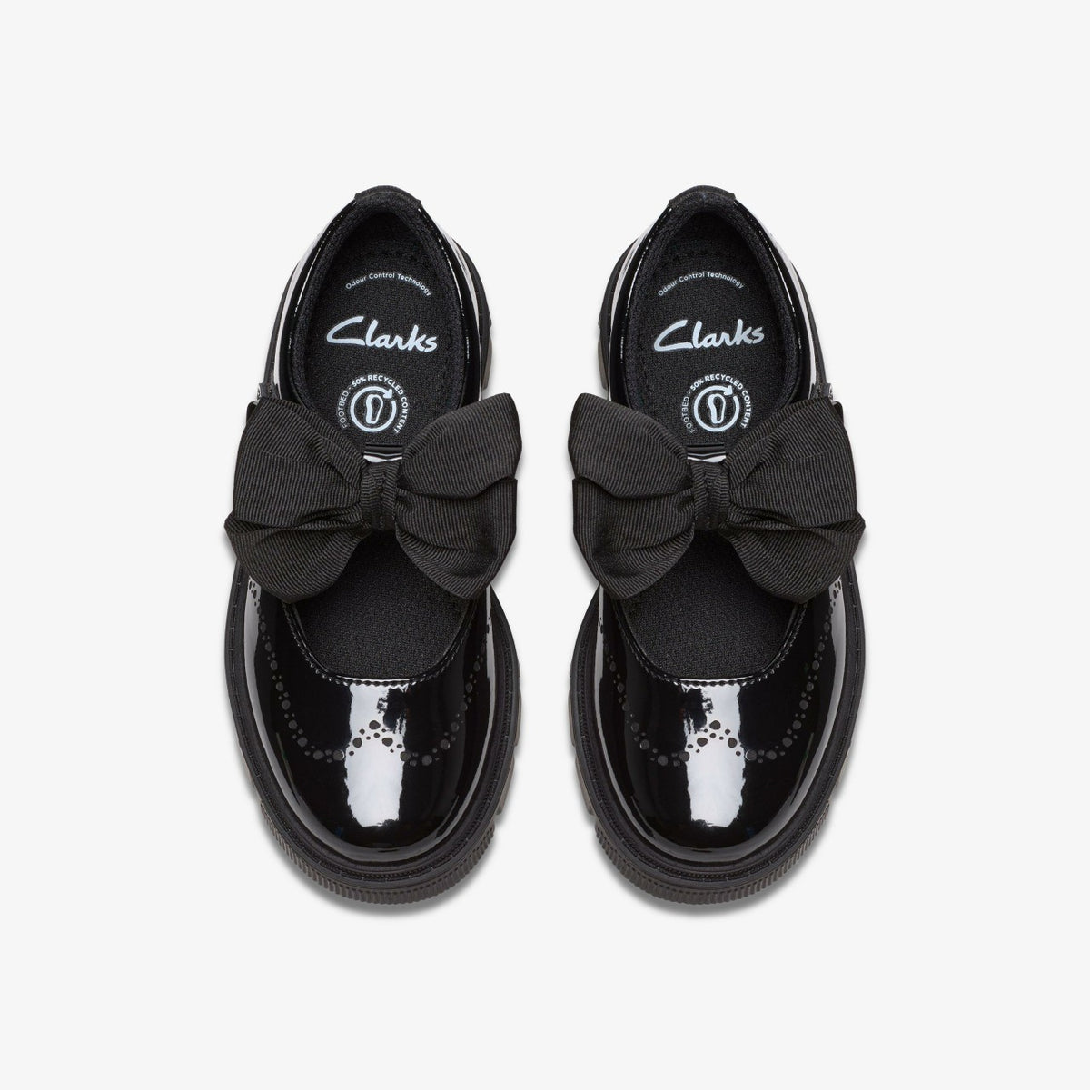 Clarks Lorcam Jane Kid Black Patent