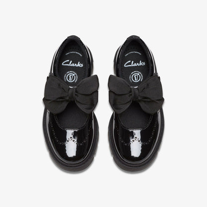 Clarks Lorcam Jane Kid Black Patent