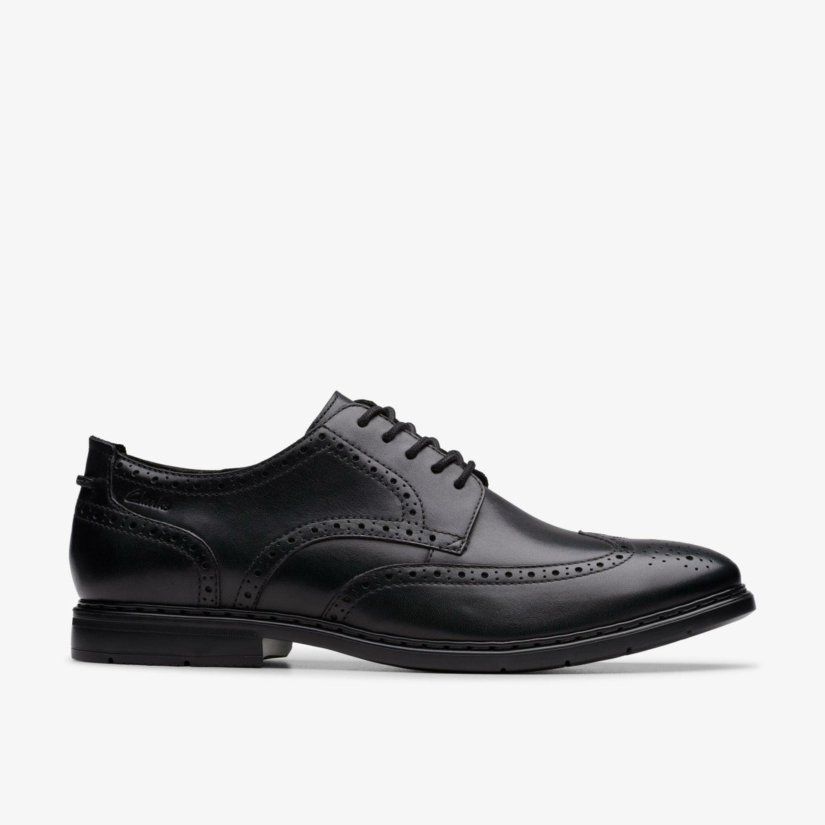 Clarks Banbury Tip Black Leather