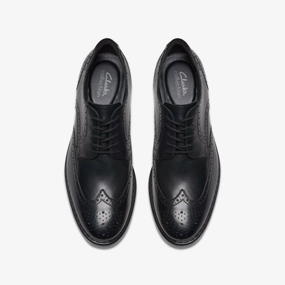 Clarks Banbury Tip Black Leather