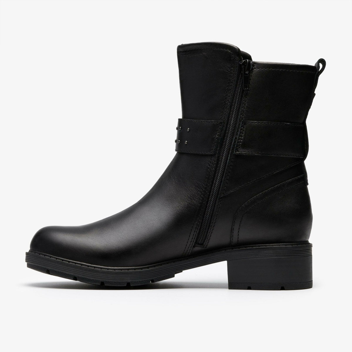 Clarks Hearth Buckle Black Leather