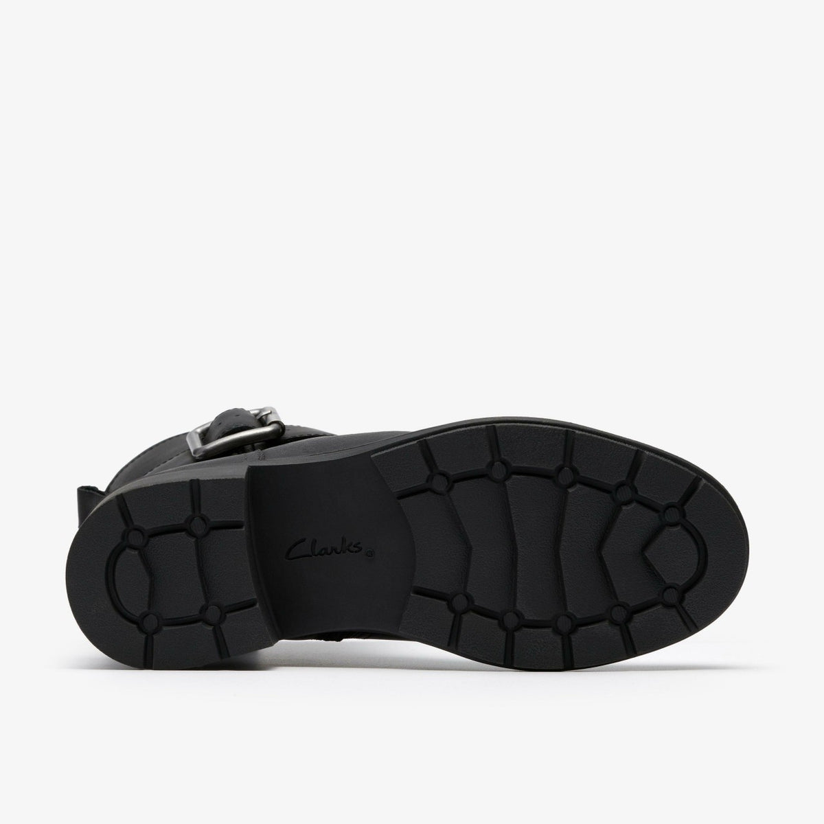 Clarks Hearth Buckle Black Leather