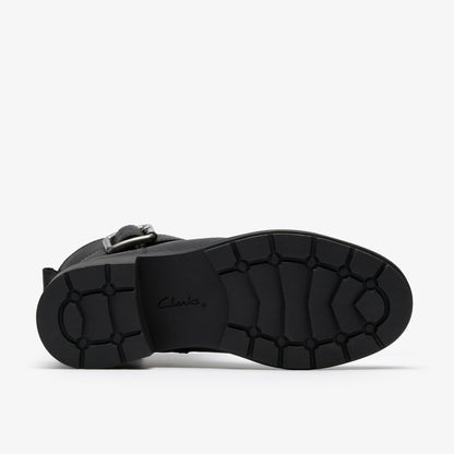 Clarks Hearth Buckle Black Leather