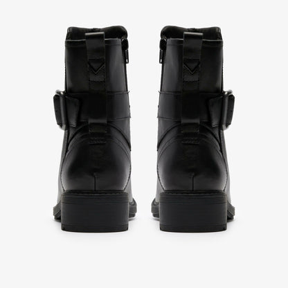 Clarks Hearth Buckle Black Leather