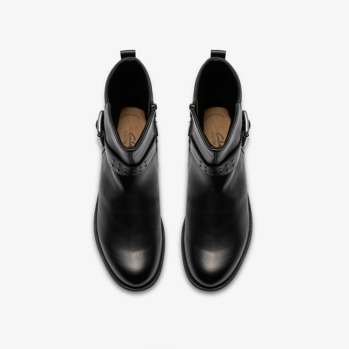 Clarks Hearth Buckle Black Leather