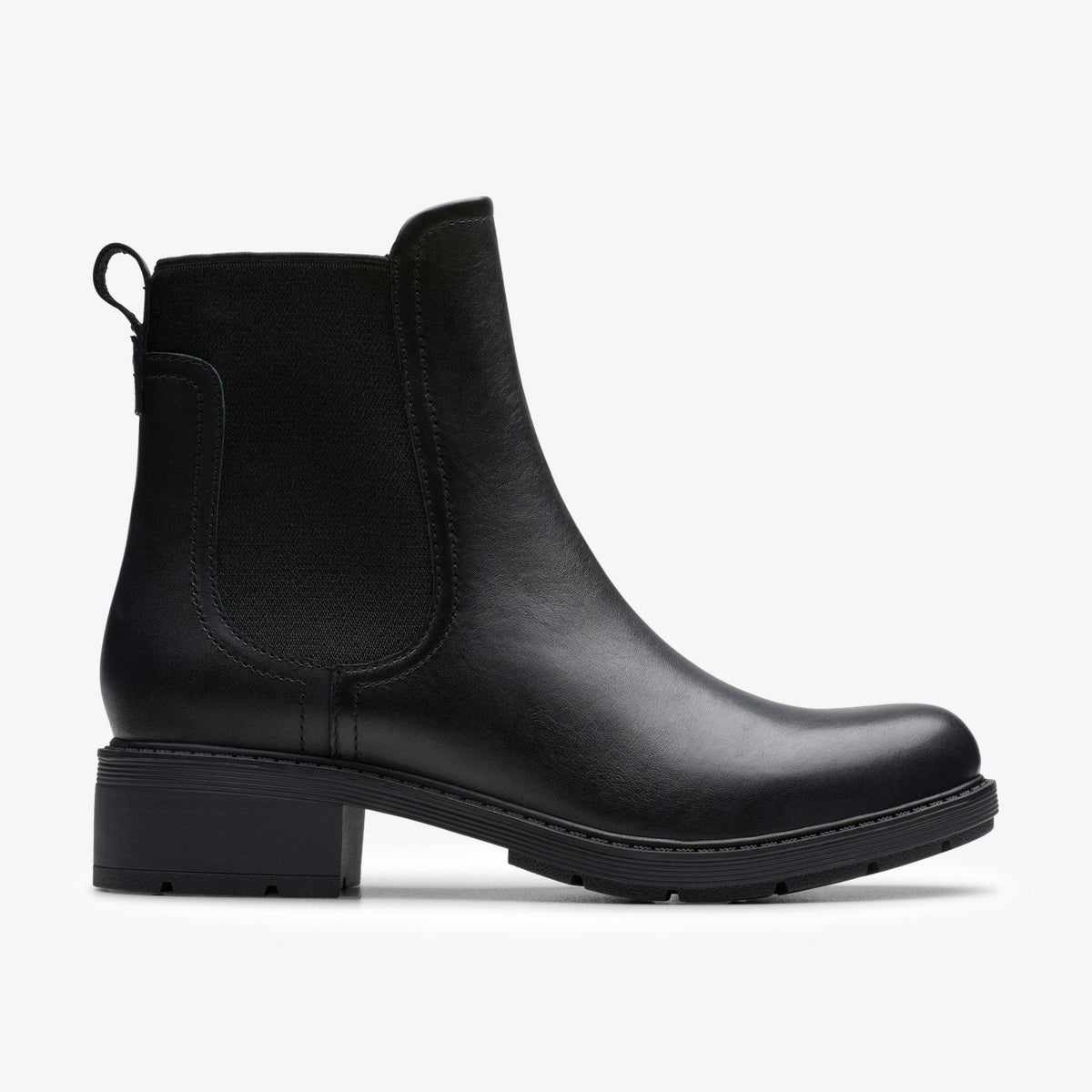 Clarks Hearth Top Black Leather