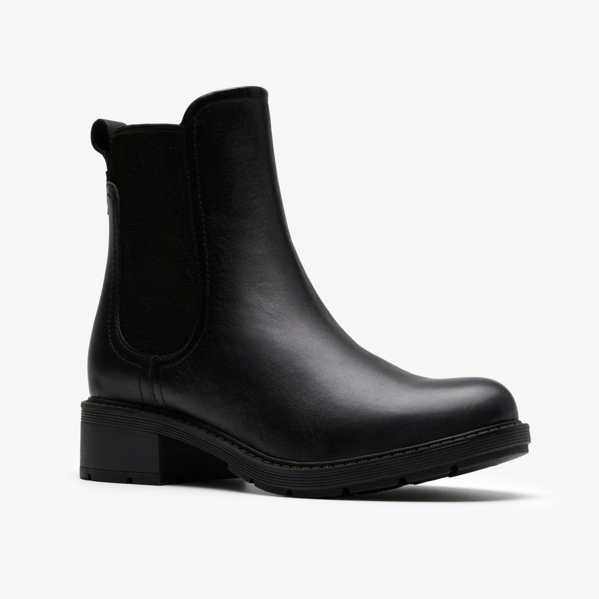 Clarks Hearth Top Black Leather