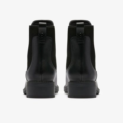 Clarks Hearth Top Black Leather