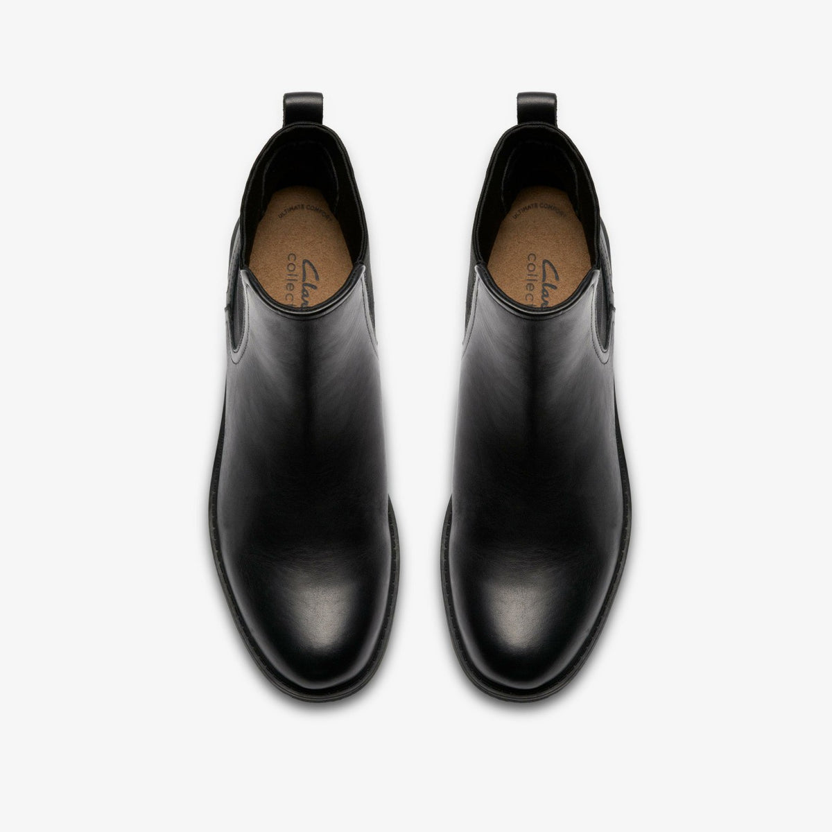 Clarks Hearth Top Black Leather