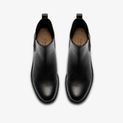 Clarks Hearth Top Black Leather