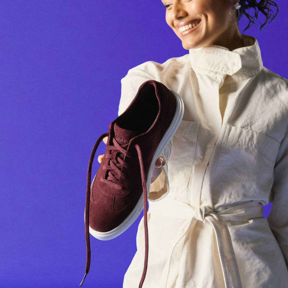 Clarks Makea Court Burgundy Suede