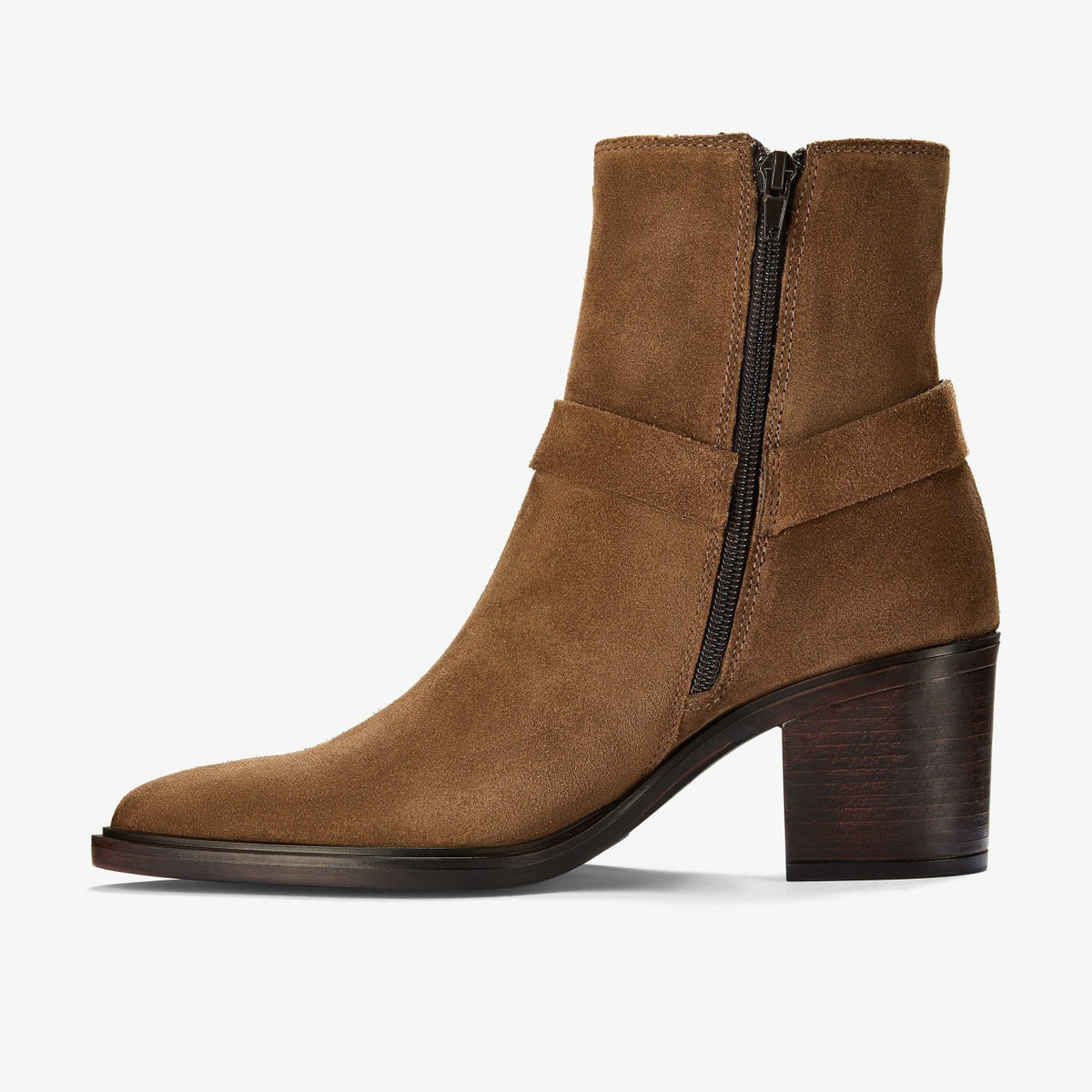 Clarks Jesse Buckle Dark Tan Suede