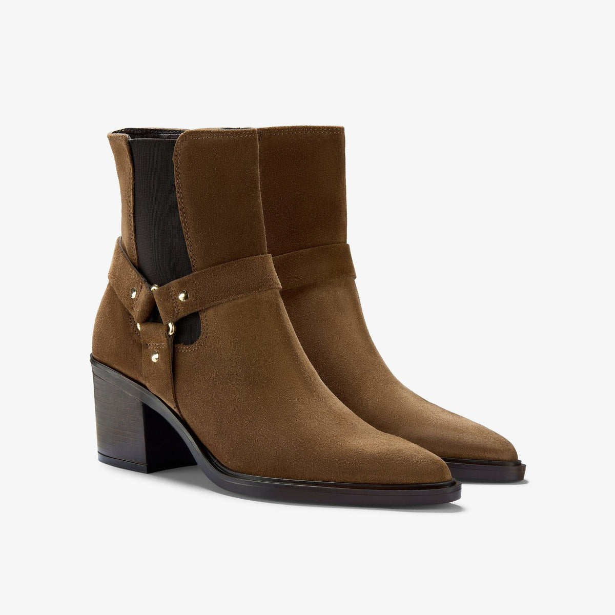 Clarks Jesse Buckle Dark Tan Suede