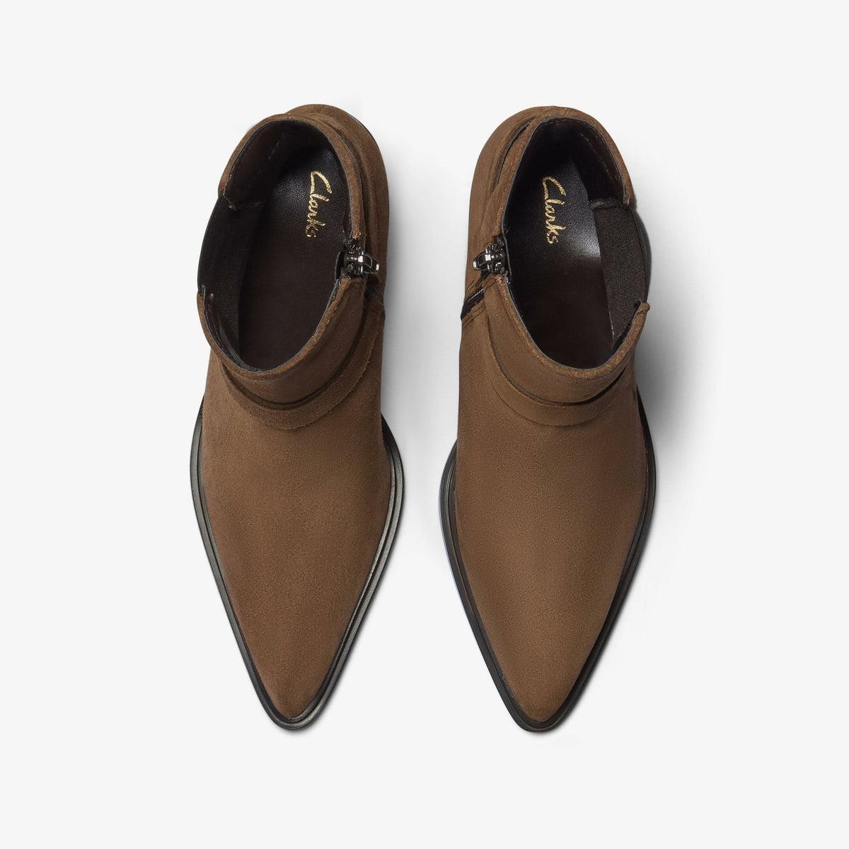 Clarks Jesse Buckle Dark Tan Suede