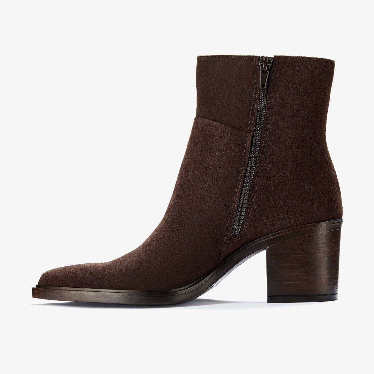 Clarks Jesse Zip Dark Brown Suede