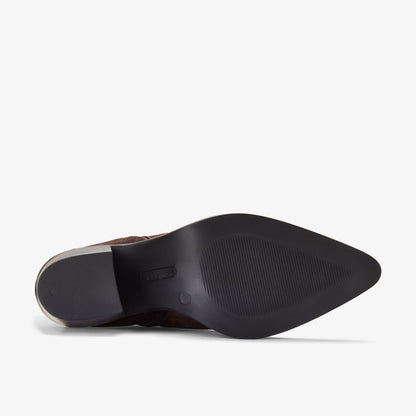 Clarks Jesse Zip Dark Brown Suede