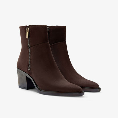 Clarks Jesse Zip Dark Brown Suede