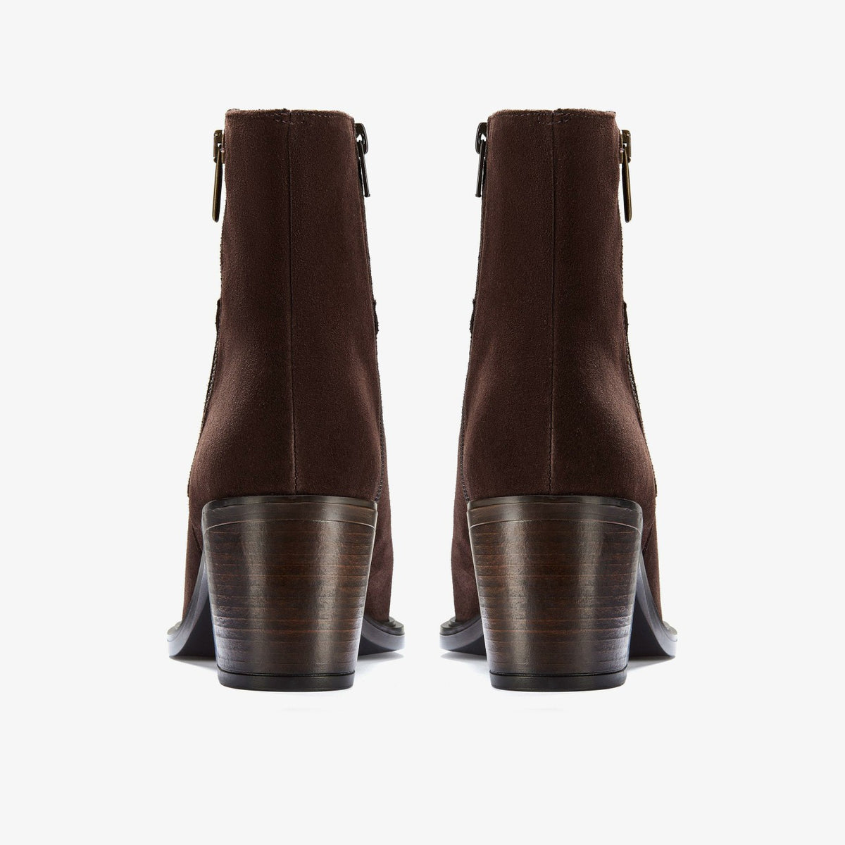 Clarks Jesse Zip Dark Brown Suede