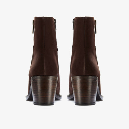 Clarks Jesse Zip Dark Brown Suede