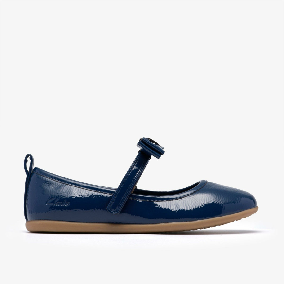 Clarks Charm Bow Kid Navy Patent