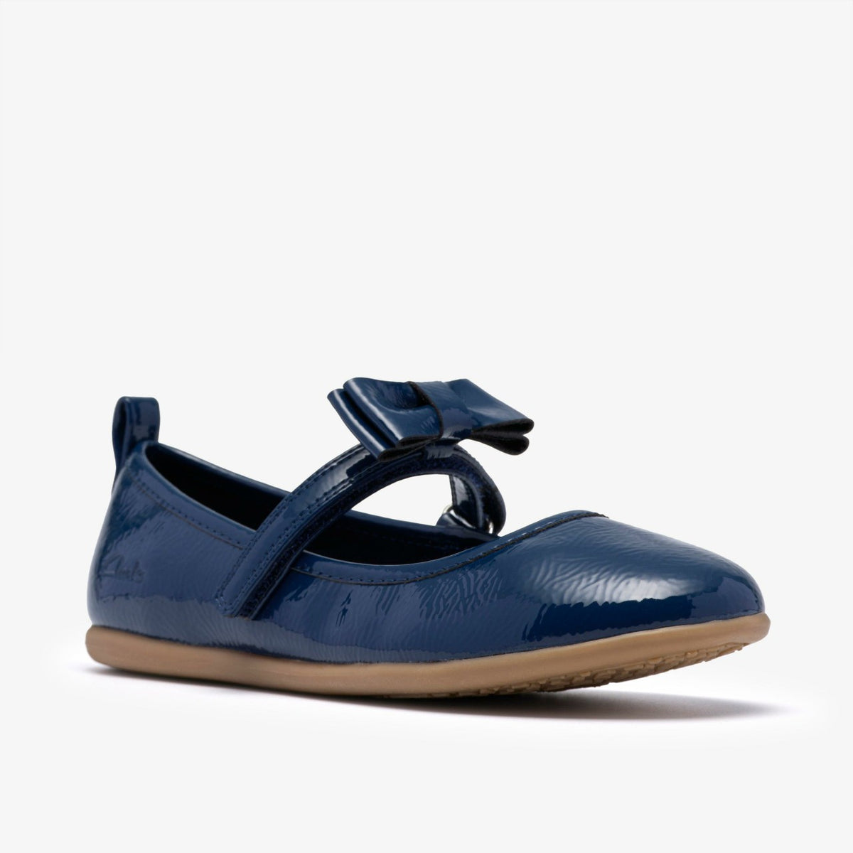 Clarks Charm Bow Kid Navy Patent