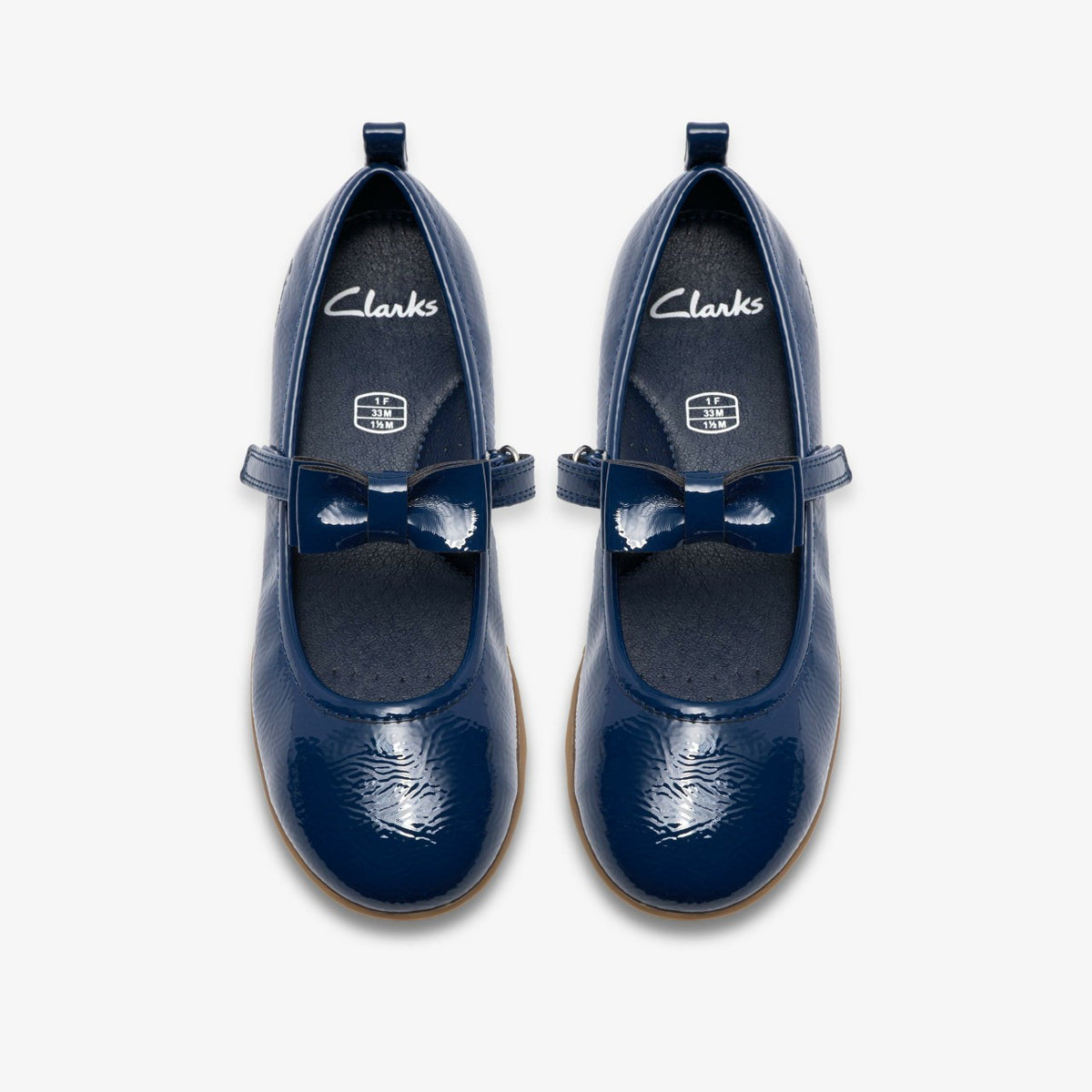 Clarks Charm Bow Kid Navy Patent